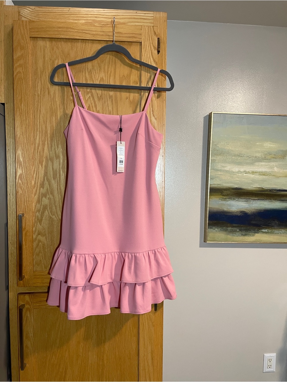 BCBGeneration Coral Pink Spaghetti Strap Dress, tropical, wedding, event, party